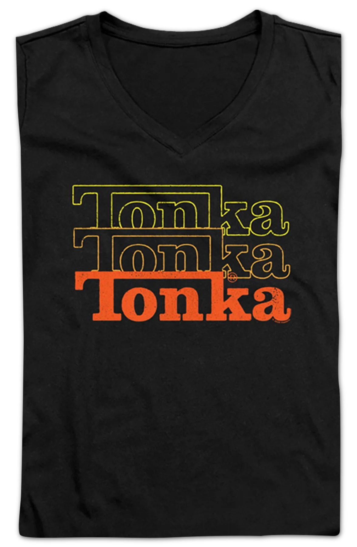 Ladies Stacked Logo Tonka V-Neck Shirt - Image 2