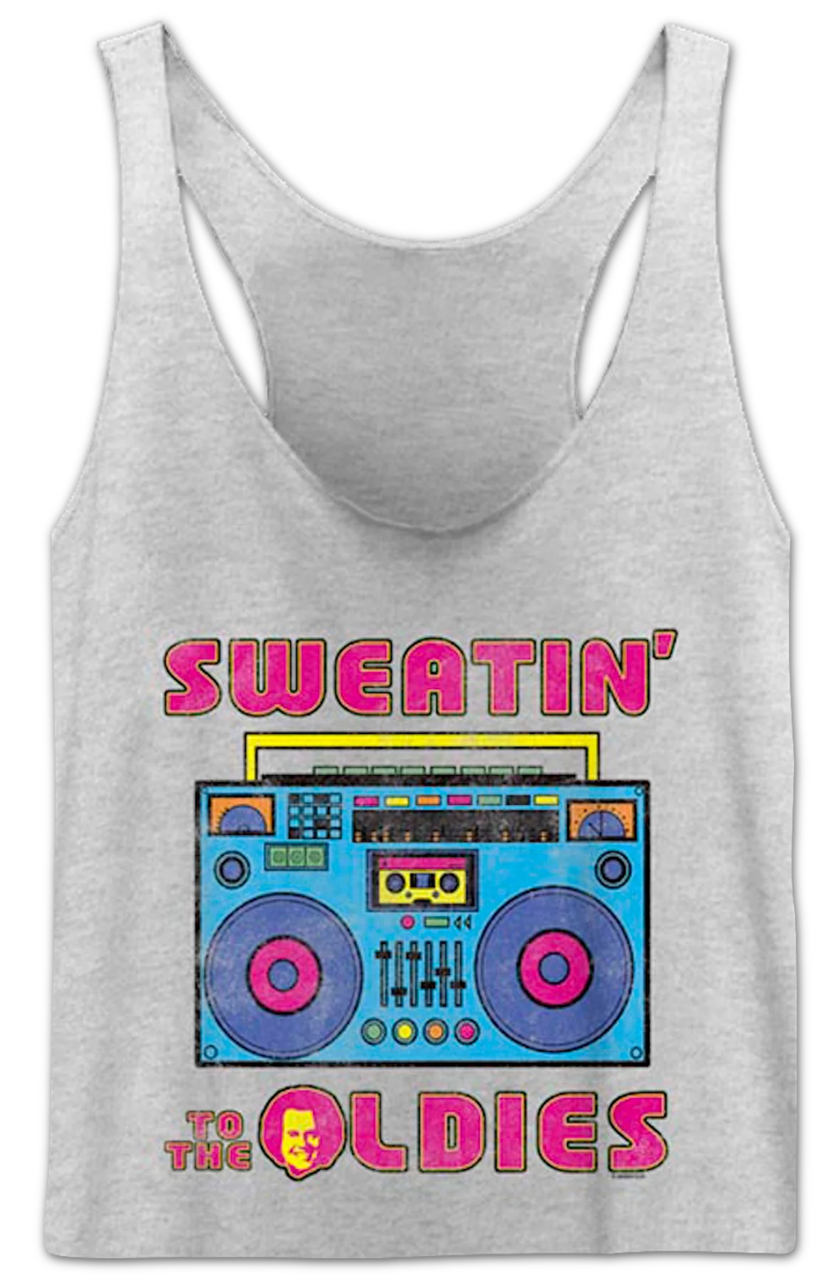 Ladies Sweatin' To The Oldies Boombox Richard Simmons Tank Top - Image 2