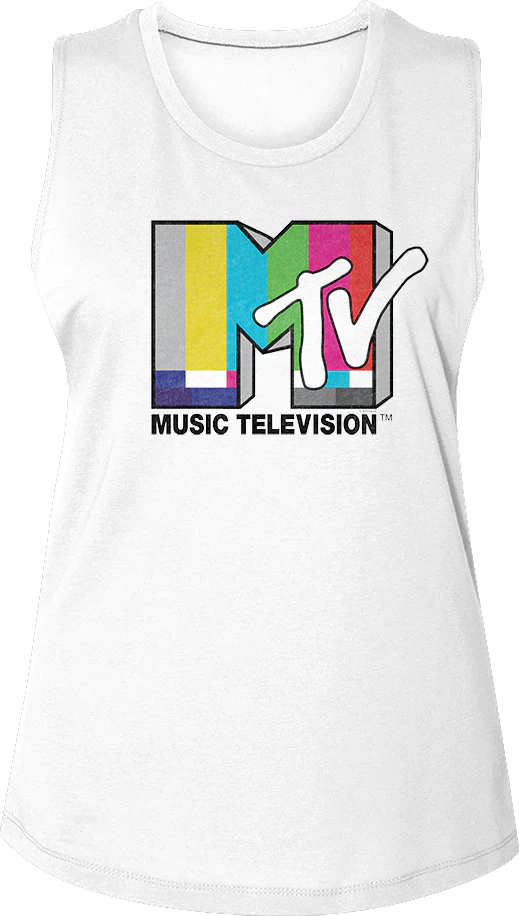 Ladies Test Pattern Logo MTV Muscle Tank Top