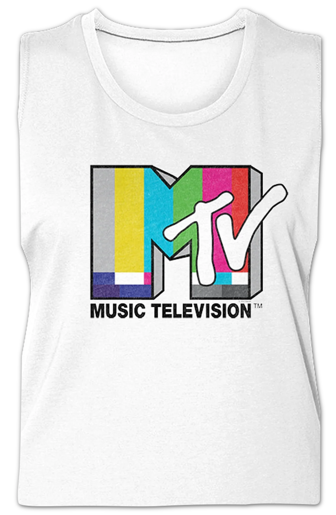 Ladies Test Pattern Logo MTV Muscle Tank Top - Image 2