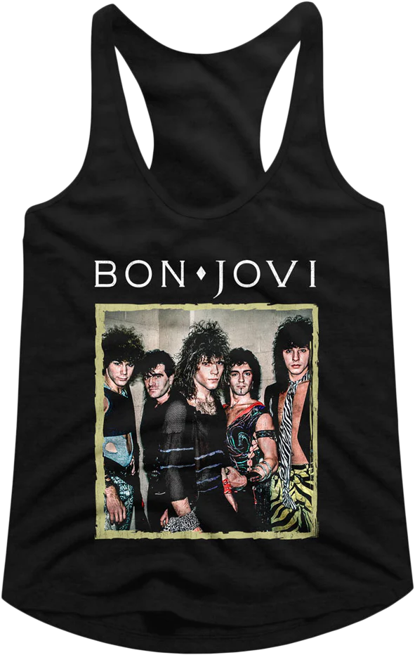 Ladies Vintage Photograph Bon Jovi Racerback Tank Top