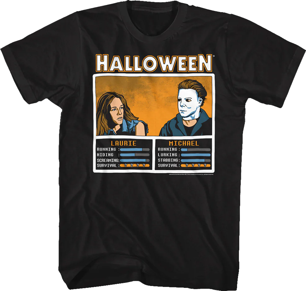 Laurie Strode And Michael Myers Video Game Halloween T-Shirt