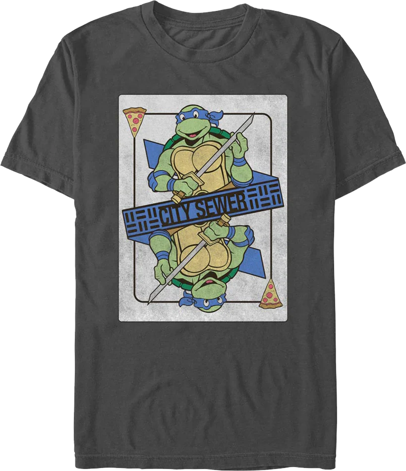 Leonardo Playing Card Teenage Mutant Ninja Turtles T-Shirt