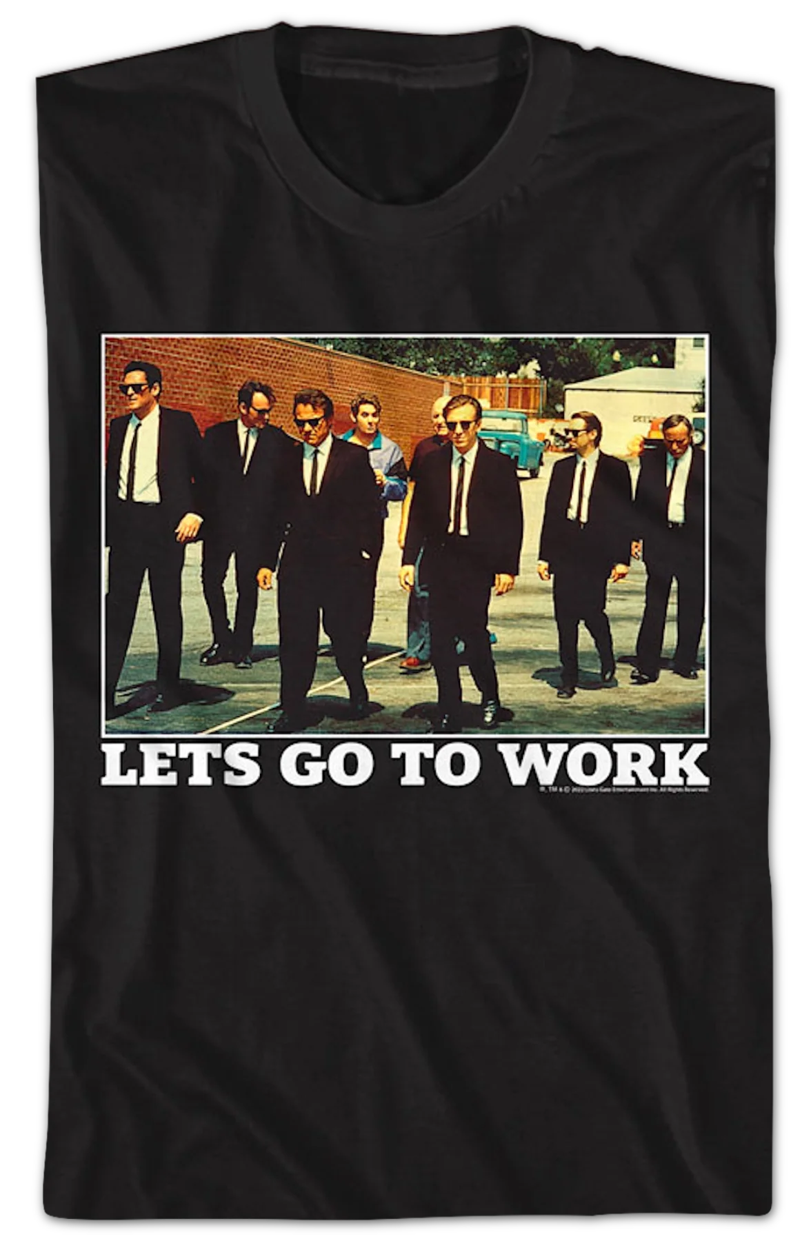 Lets Go To Work Group Photo Reservoir Dogs T-Shirt - Image 2