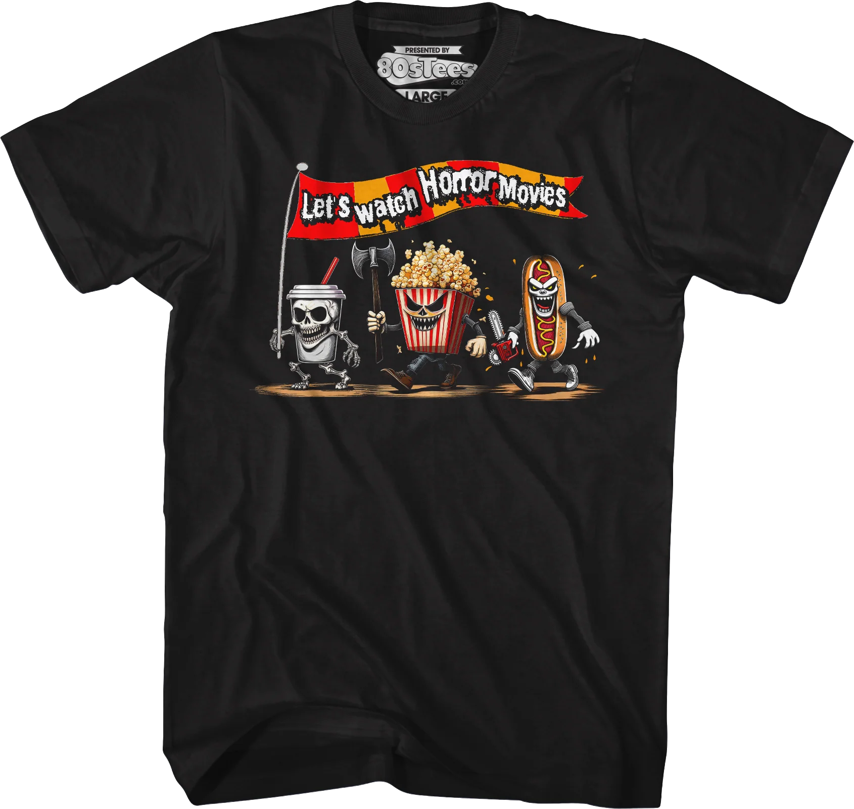 Let's Watch Horror Movies T-Shirt - Image 4