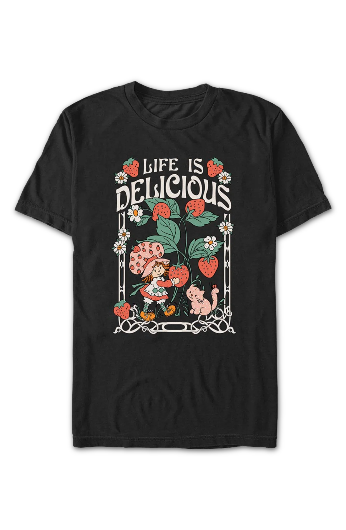 Life Is Delicious Strawberry Shortcake T-Shirt - Image 2