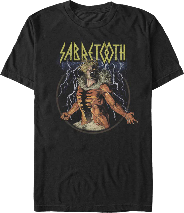 Lightning Storm Sabretooth X-Men T-Shirt