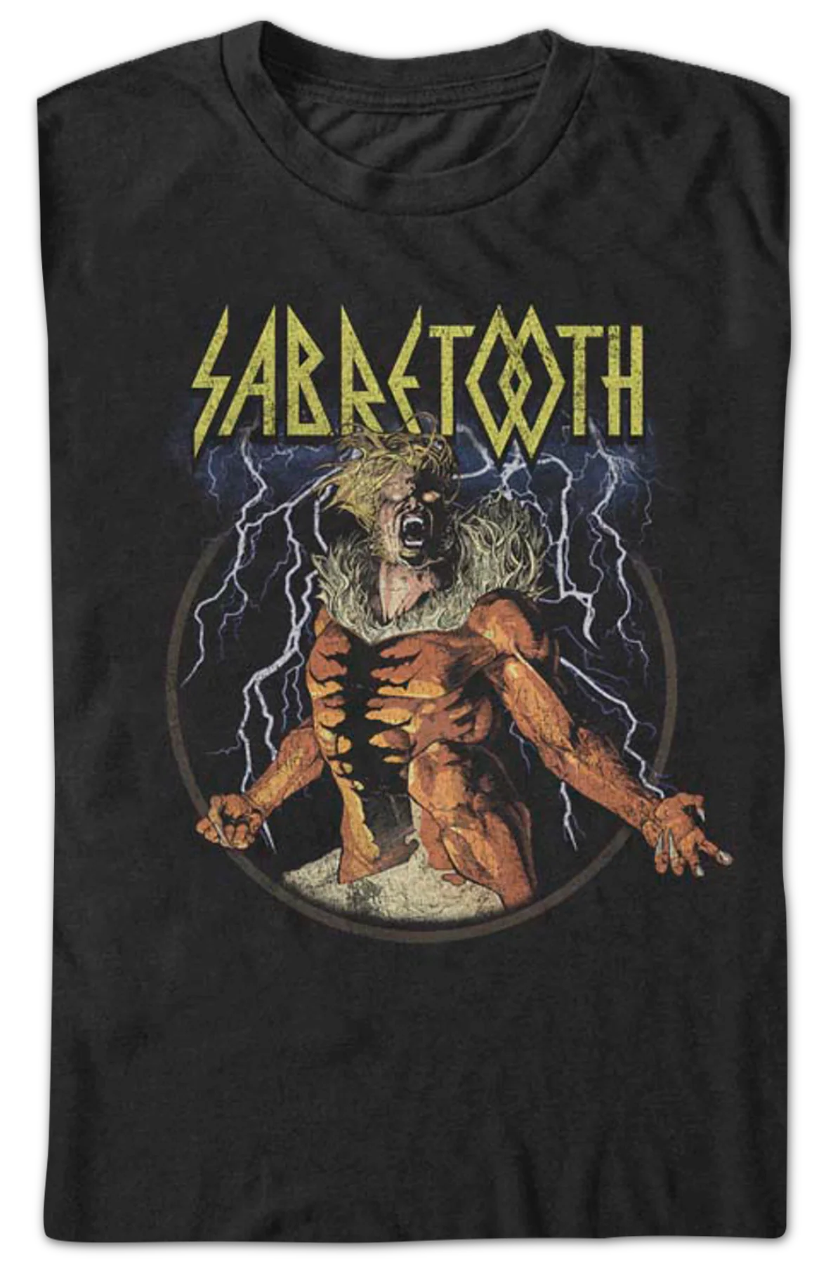 Lightning Storm Sabretooth X-Men T-Shirt - Image 2