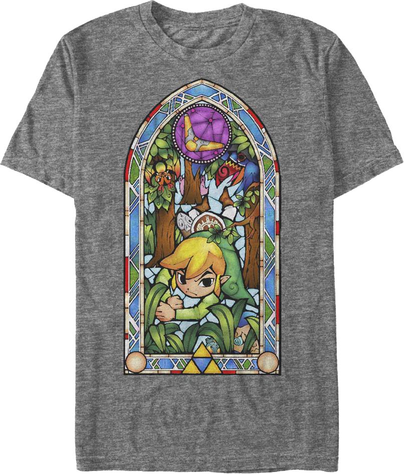Link Stained Glass Window Legend of Zelda T-Shirt