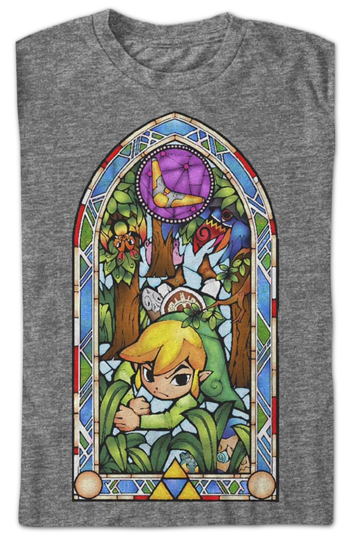 Link Stained Glass Window Legend of Zelda T-Shirt - Image 2