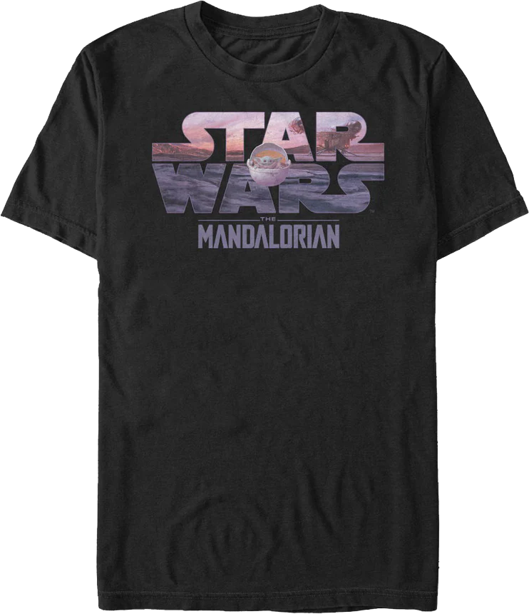 Logo And Child Star Wars The Mandalorian T-Shirt