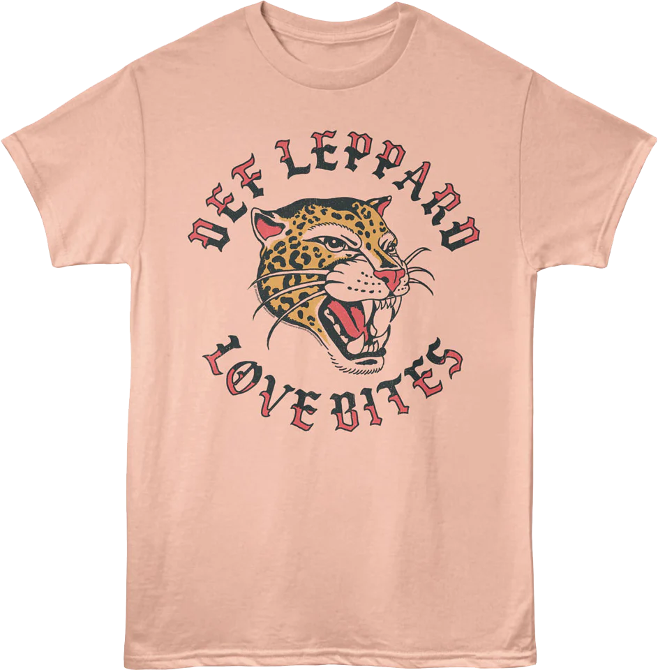 Love Bites Leopard Tattoo Def Leppard T-Shirt