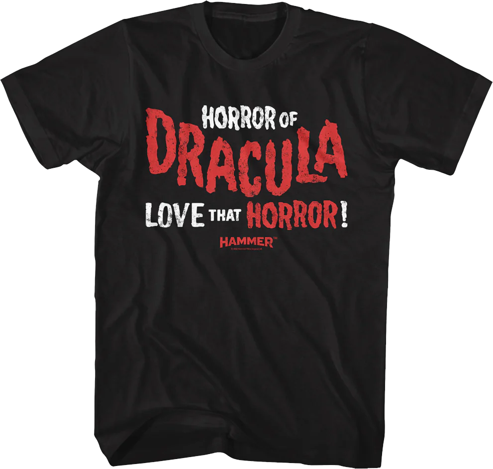 Love That Horror Hammer Films T-Shirt