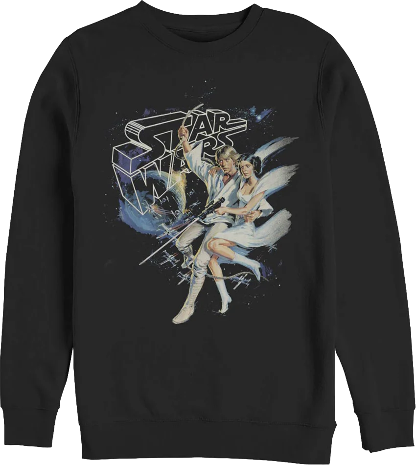 Luke And Leia Swing Into Action Star Wars Sweatshirt