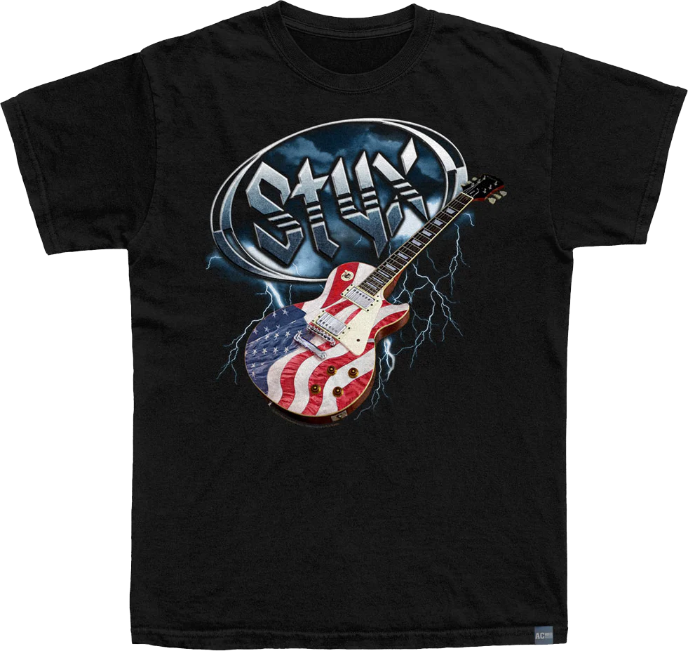 Made In USA Flag Guitar Styx T-Shirt
