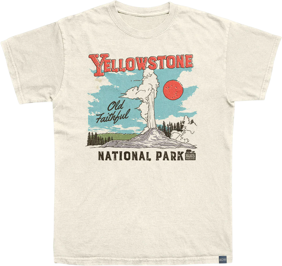 Made In USA Old Faithful Yellowstone Illustration NPCA T-Shirt