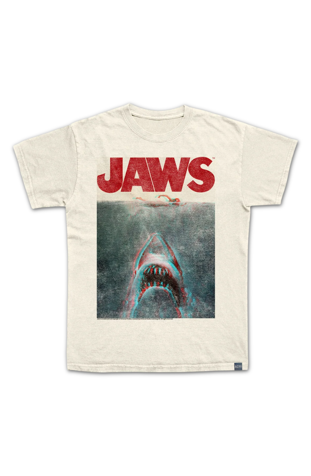 Made In USA Vintage 3D Movie Poster Jaws T-Shirt - Image 2