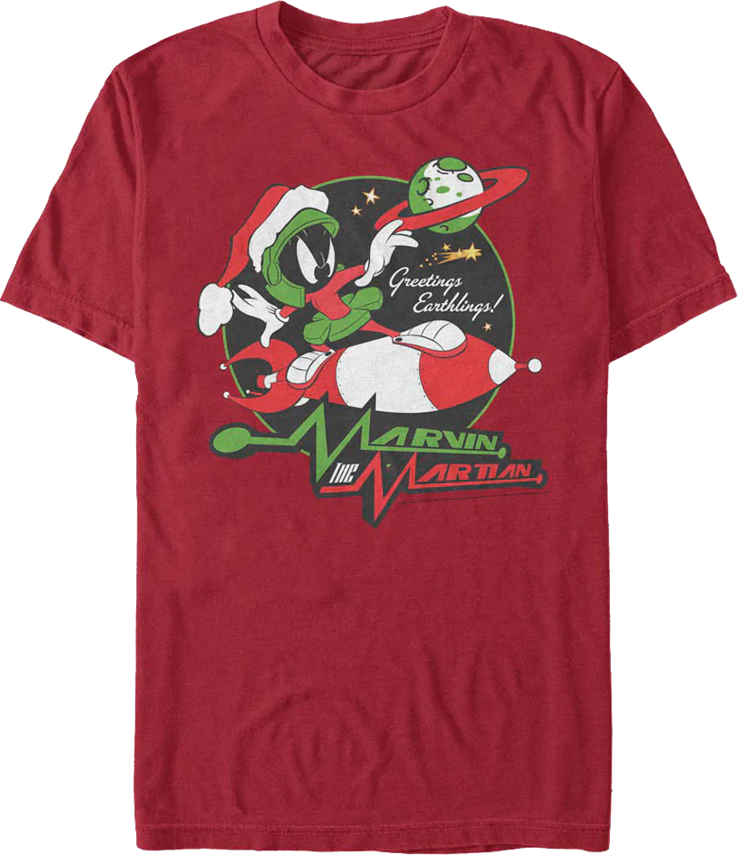 Marvin The Marian Greetings Earthlings Looney Tunes T-Shirt