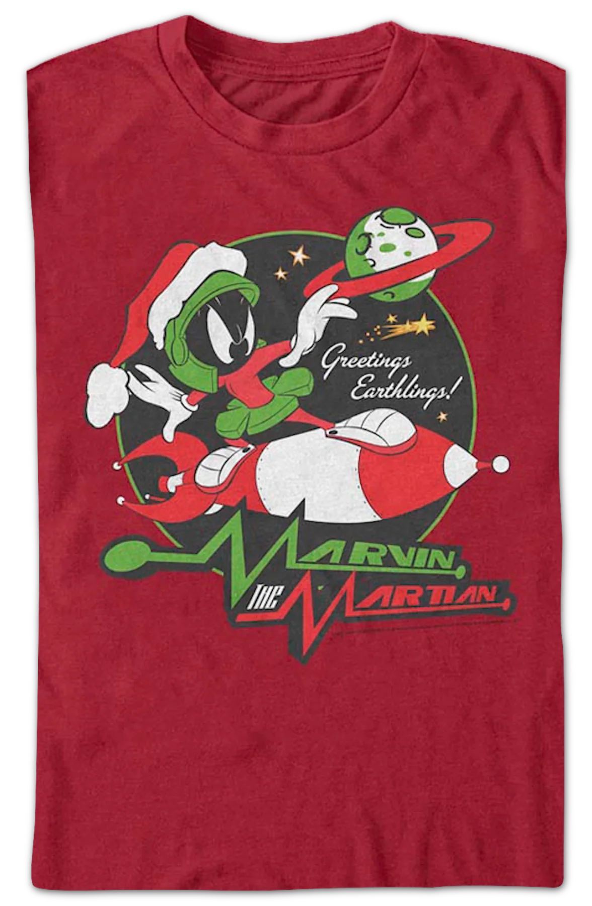 Marvin The Marian Greetings Earthlings Looney Tunes T-Shirt - Image 2