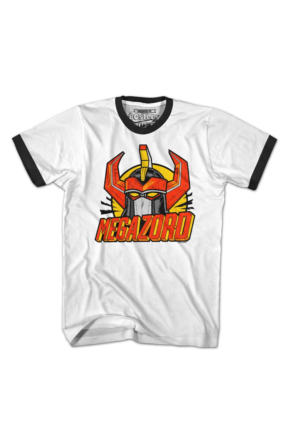 Megazord Head Mighty Morphin Power Rangers Ringer Shirt - Image 2