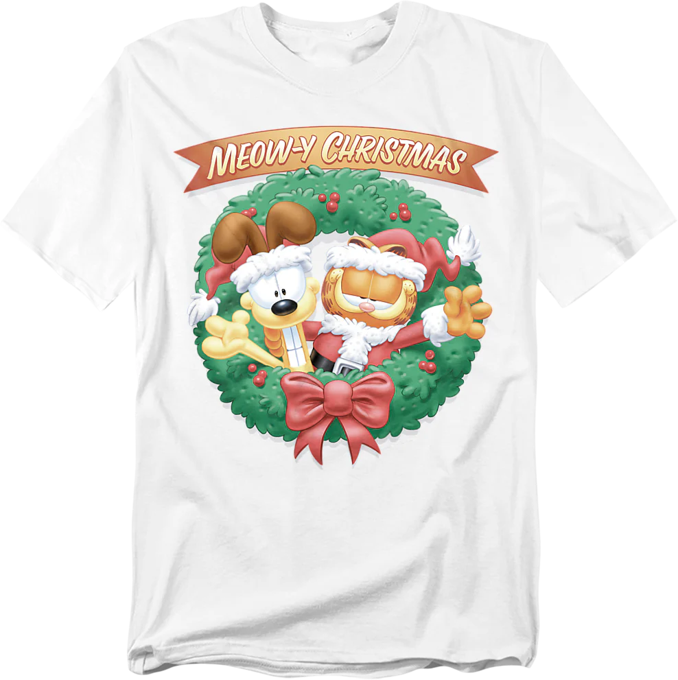 Meow-y Christmas Garfield T-Shirt