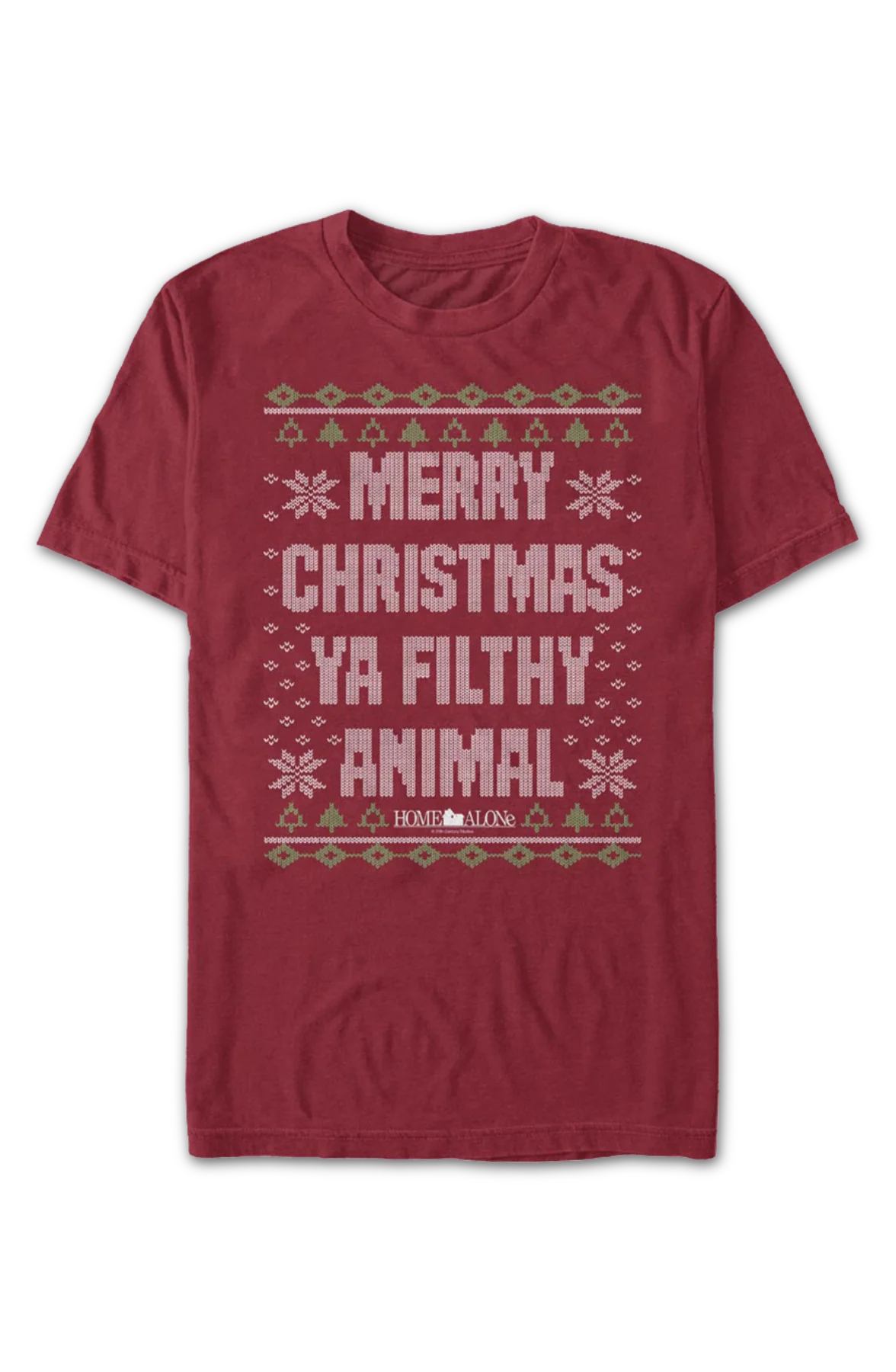 Merry Christmas Ya Filthy Animal Faux Knit Sweater Home Alone T-Shirt - Image 2