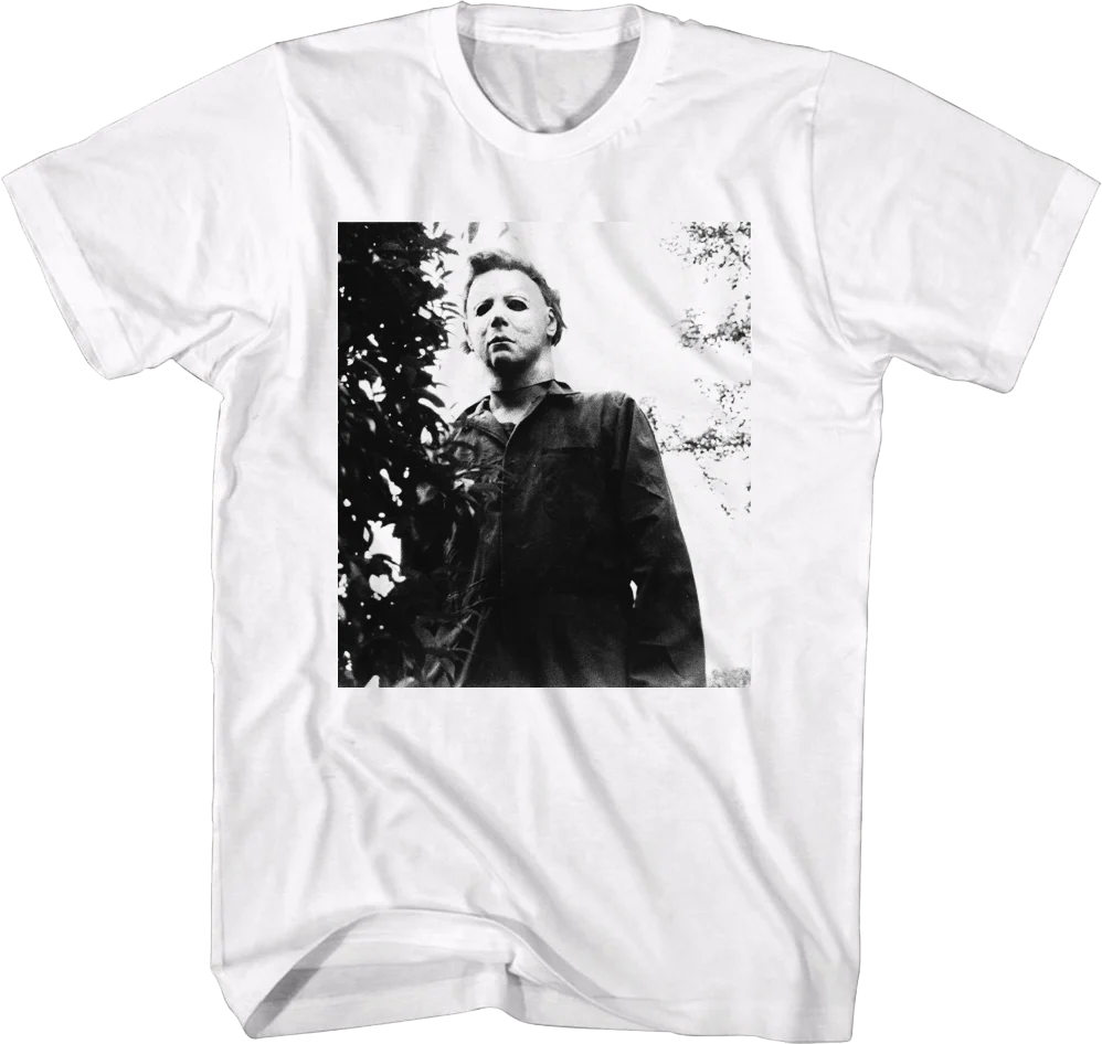 Michael Myers Black And White Photo Halloween T-Shirt