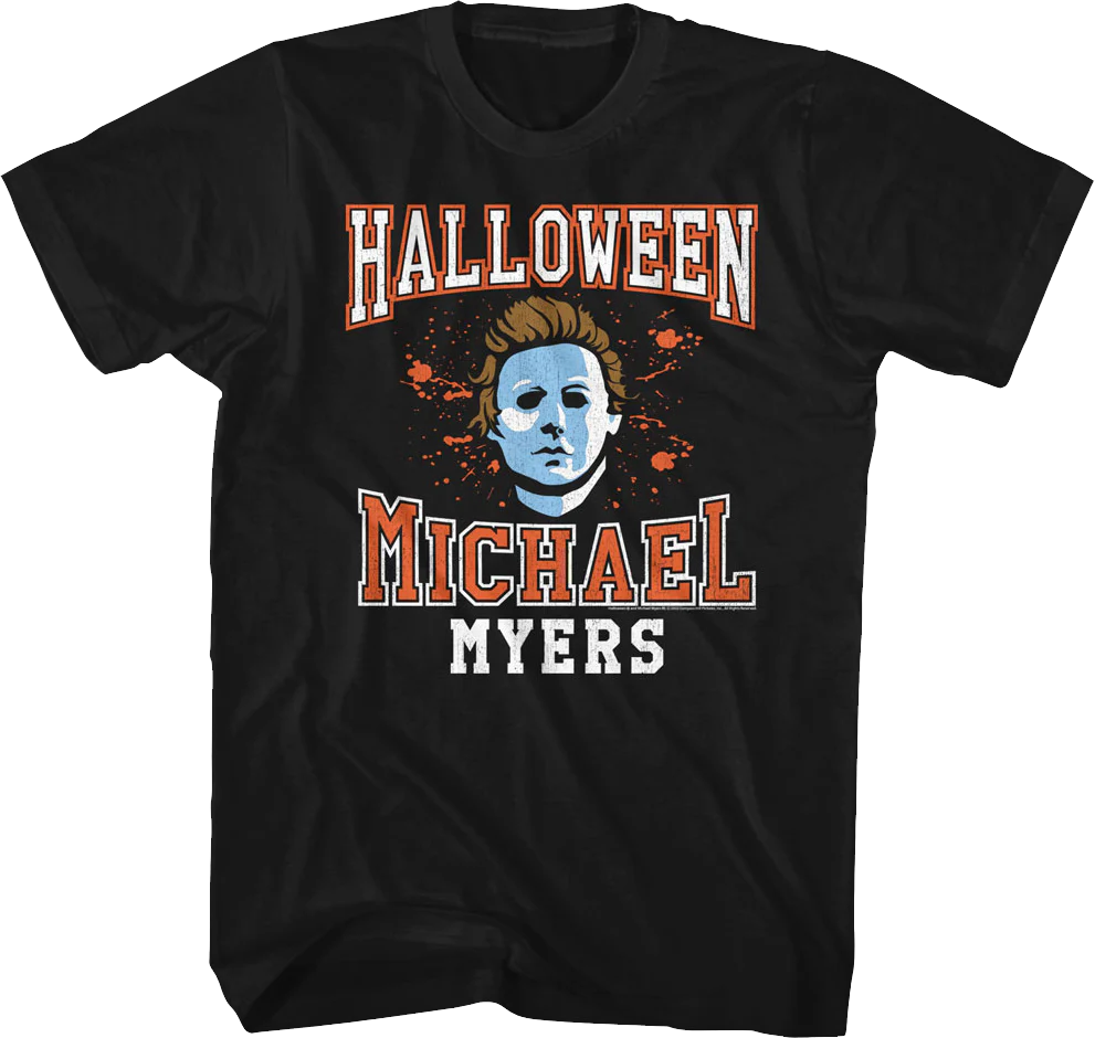 Michael Myers Mask Varsity Logo Halloween T-Shirt