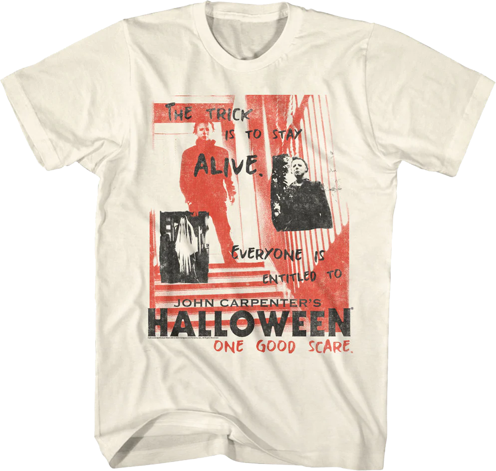 Michael Myers Taglines Collage Halloween T-Shirt - Image 2