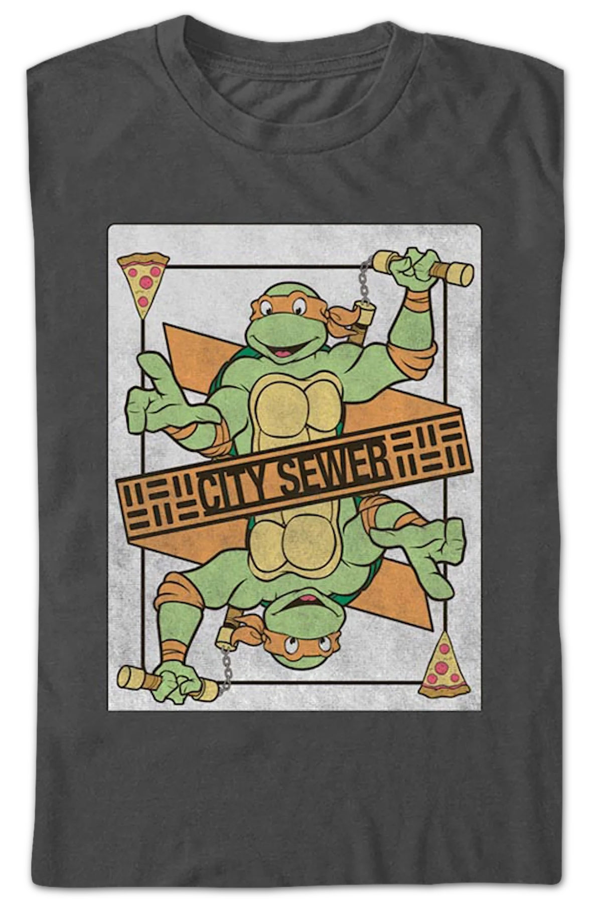Michelangelo Playing Card Teenage Mutant Ninja Turtles T-Shirt - Image 2