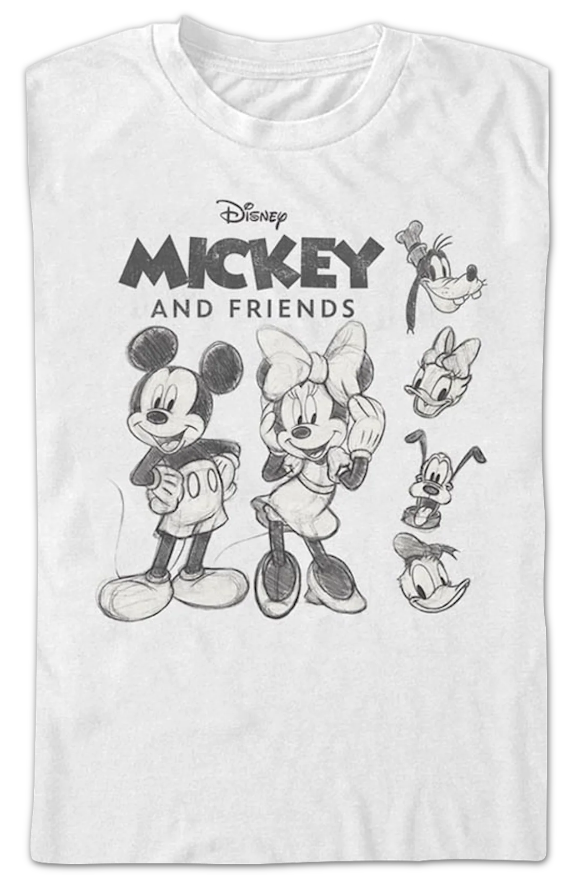Mickey And Friends Sketches Disney T-Shirt - Image 2