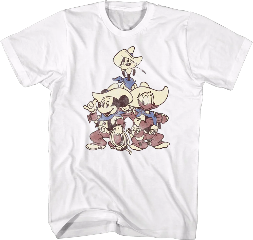 Mickey Donald Goofy Cowboys Disney T-Shirt