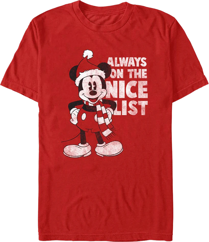 Mickey Mouse Always On The Nice List Disney T-Shirt