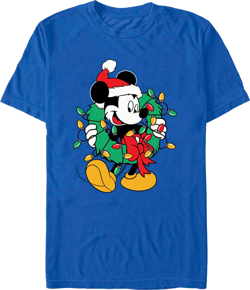 Mickey Mouse Christmas Wreath Disney T-Shirt
