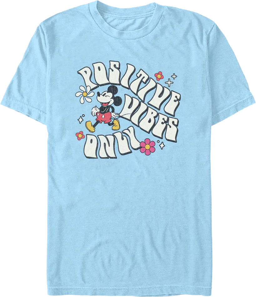 Mickey Mouse Positive Vibes Only Disney T-Shirt