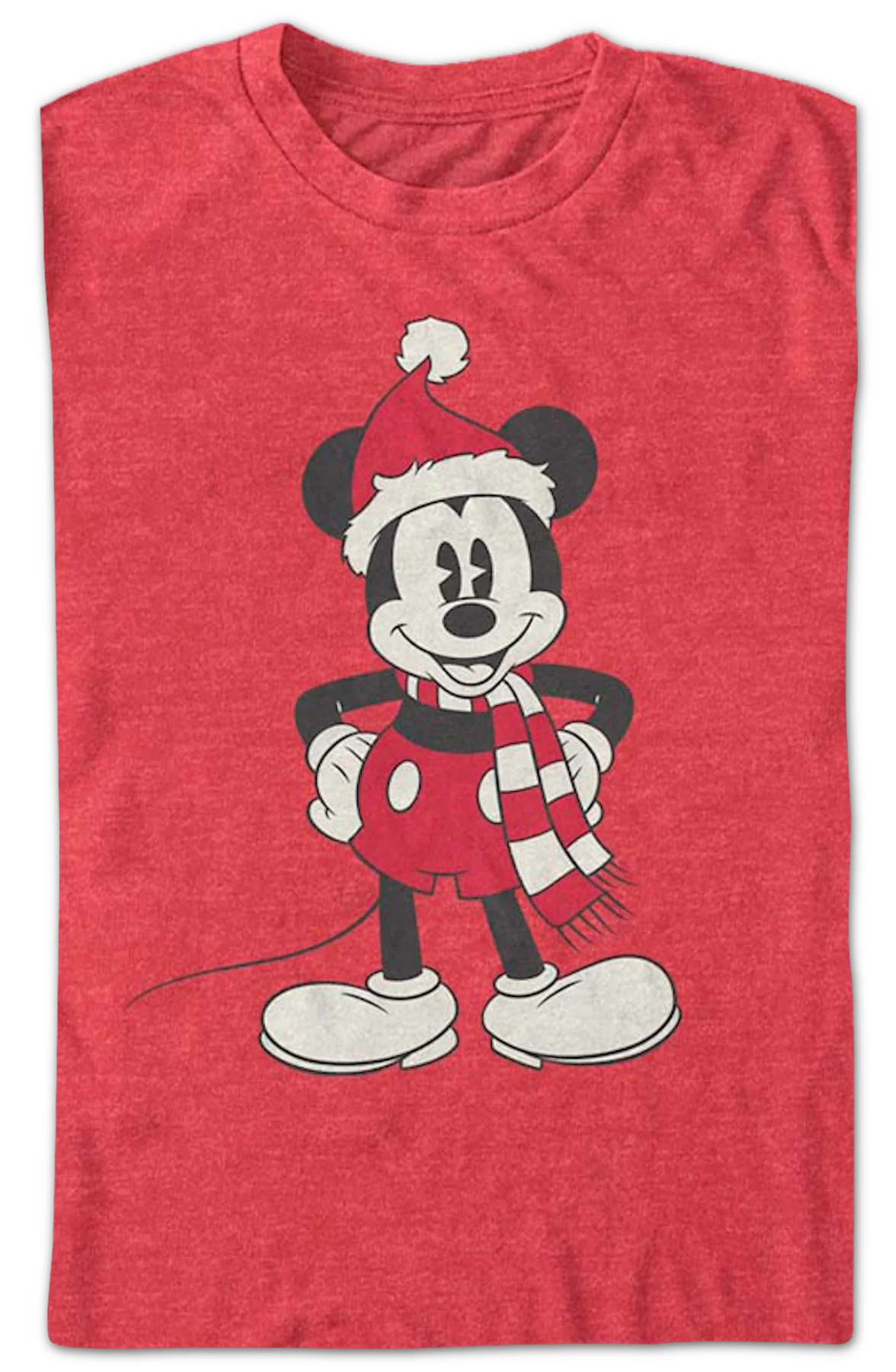 Mickey Mouse Scarf & Santa Claus Hat Disney T-Shirt