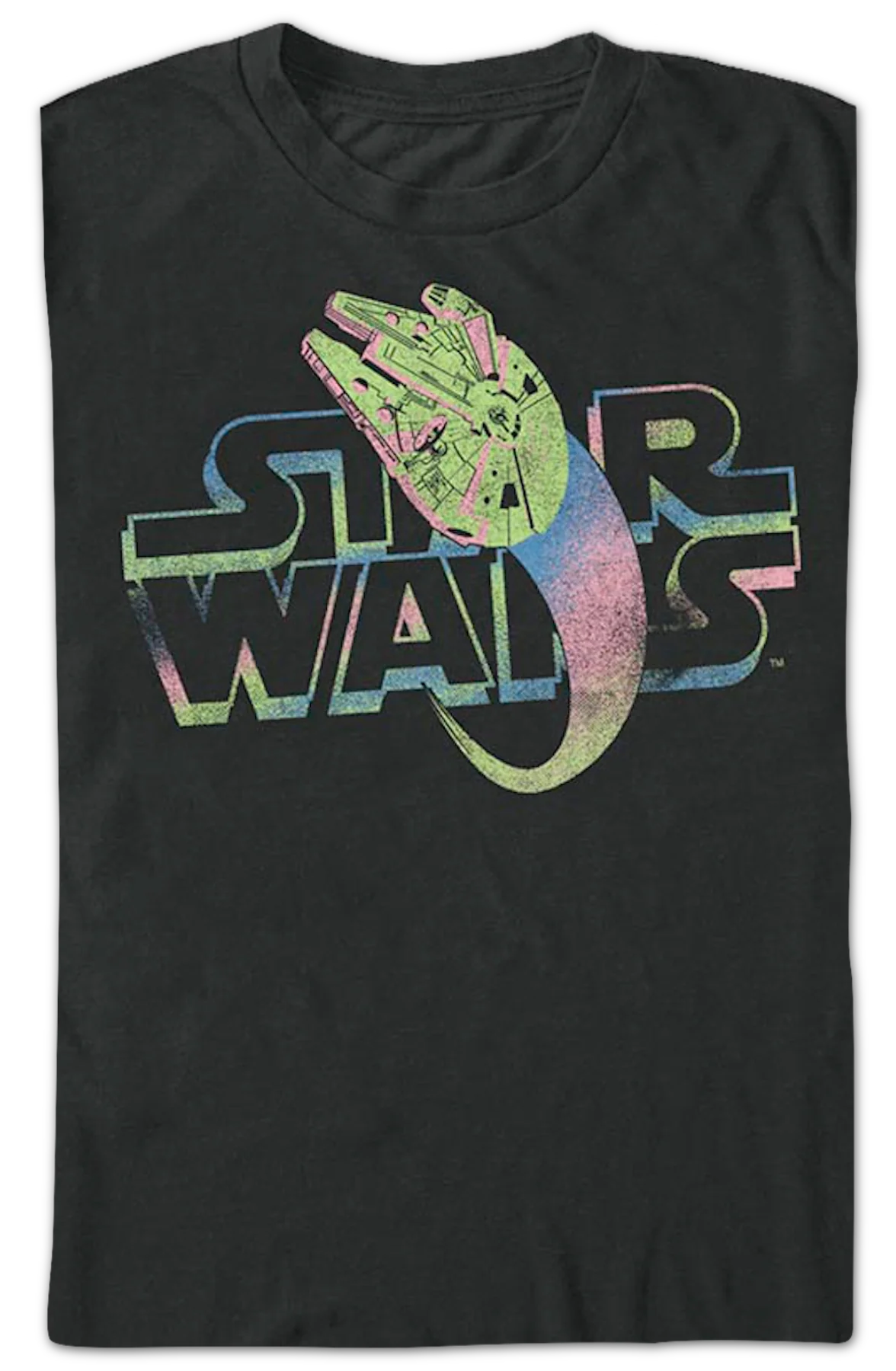 Millennium Falcon Cool Colors Star Wars T-Shirt - Image 2