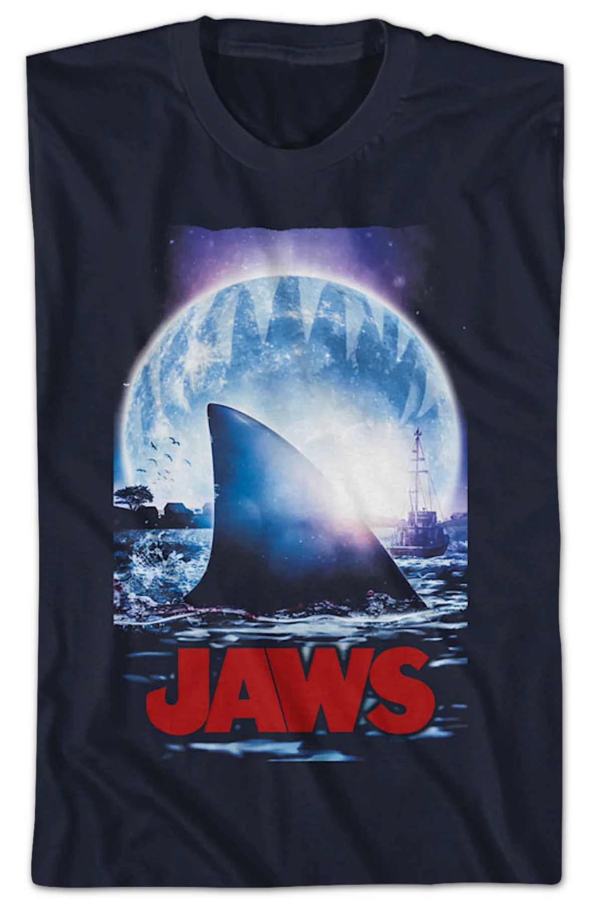Moonlit Shark Fin Jaws T-Shirt - Image 2