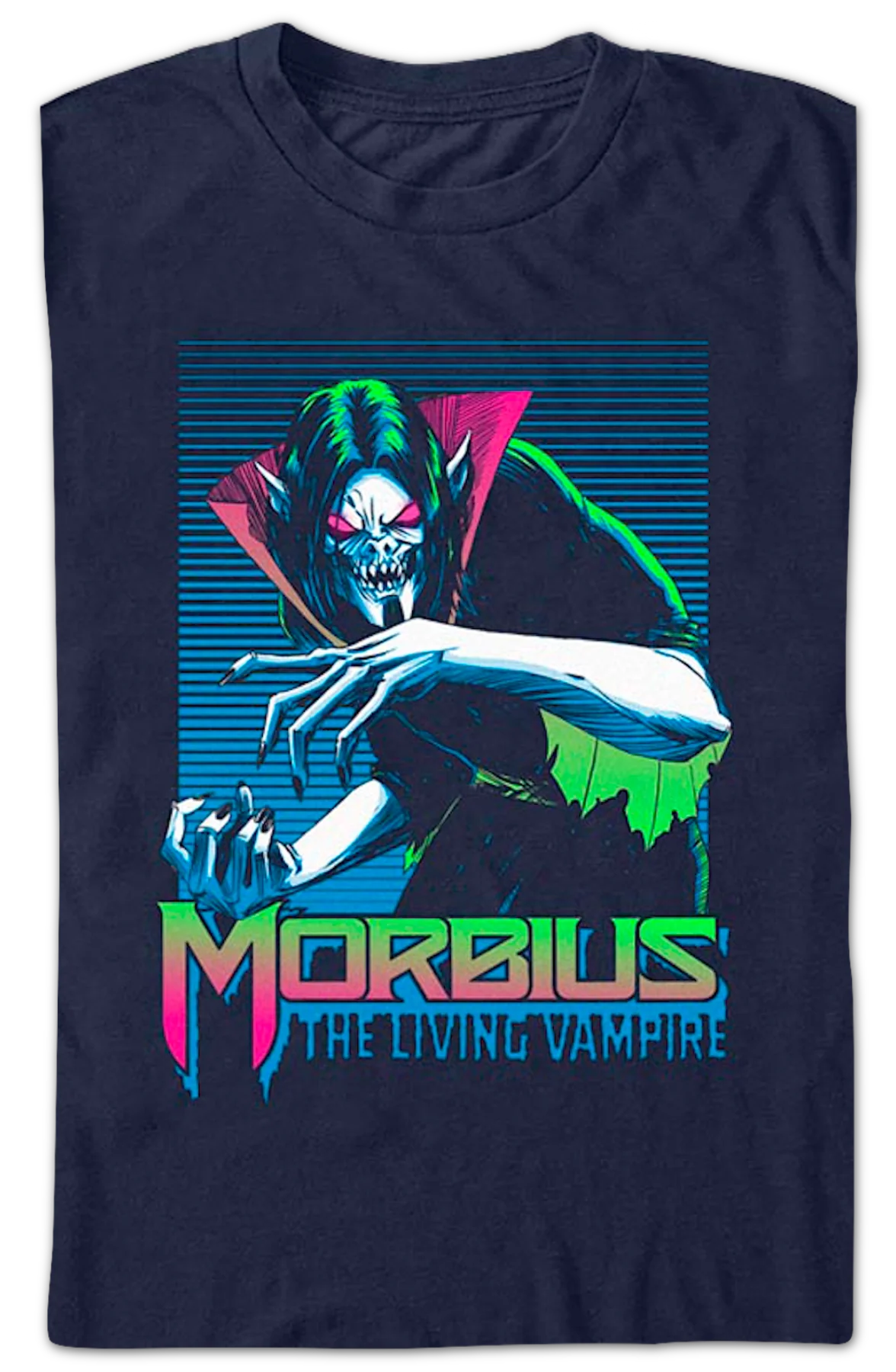 Morbius Gradient Lines Marvel Comics T-Shirt - Image 2
