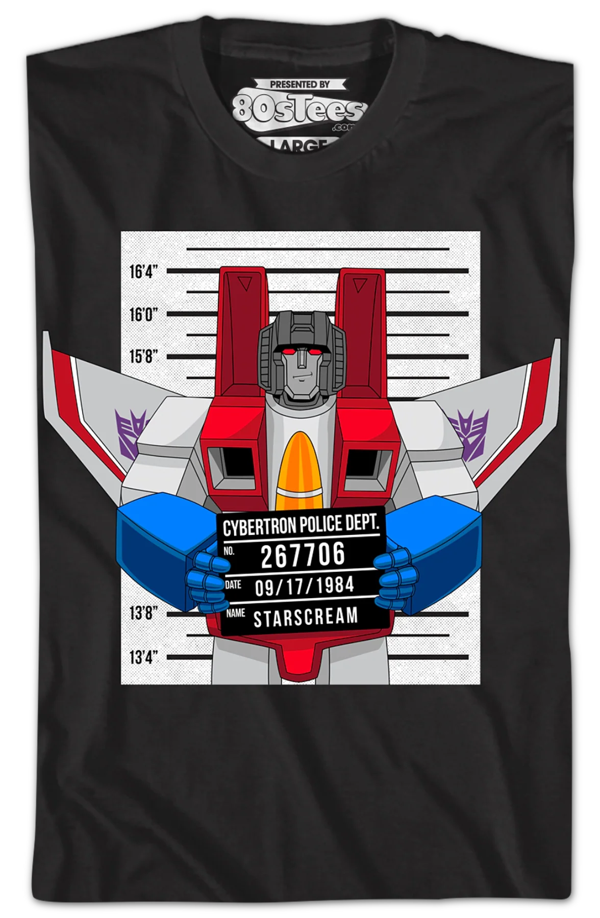 Mug Shot Starscream Transformers T-Shirt - Image 2