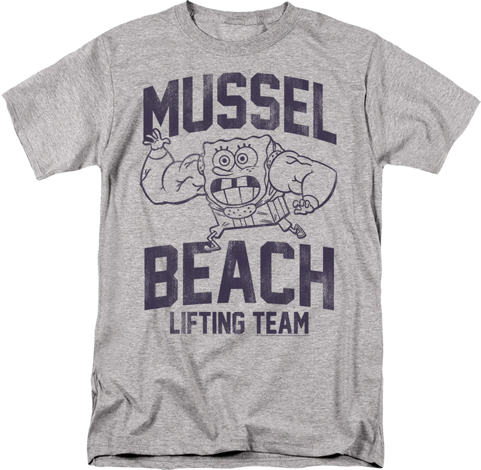 Mussel Beach Lifting Team SpongeBob SquarePants T-Shirt