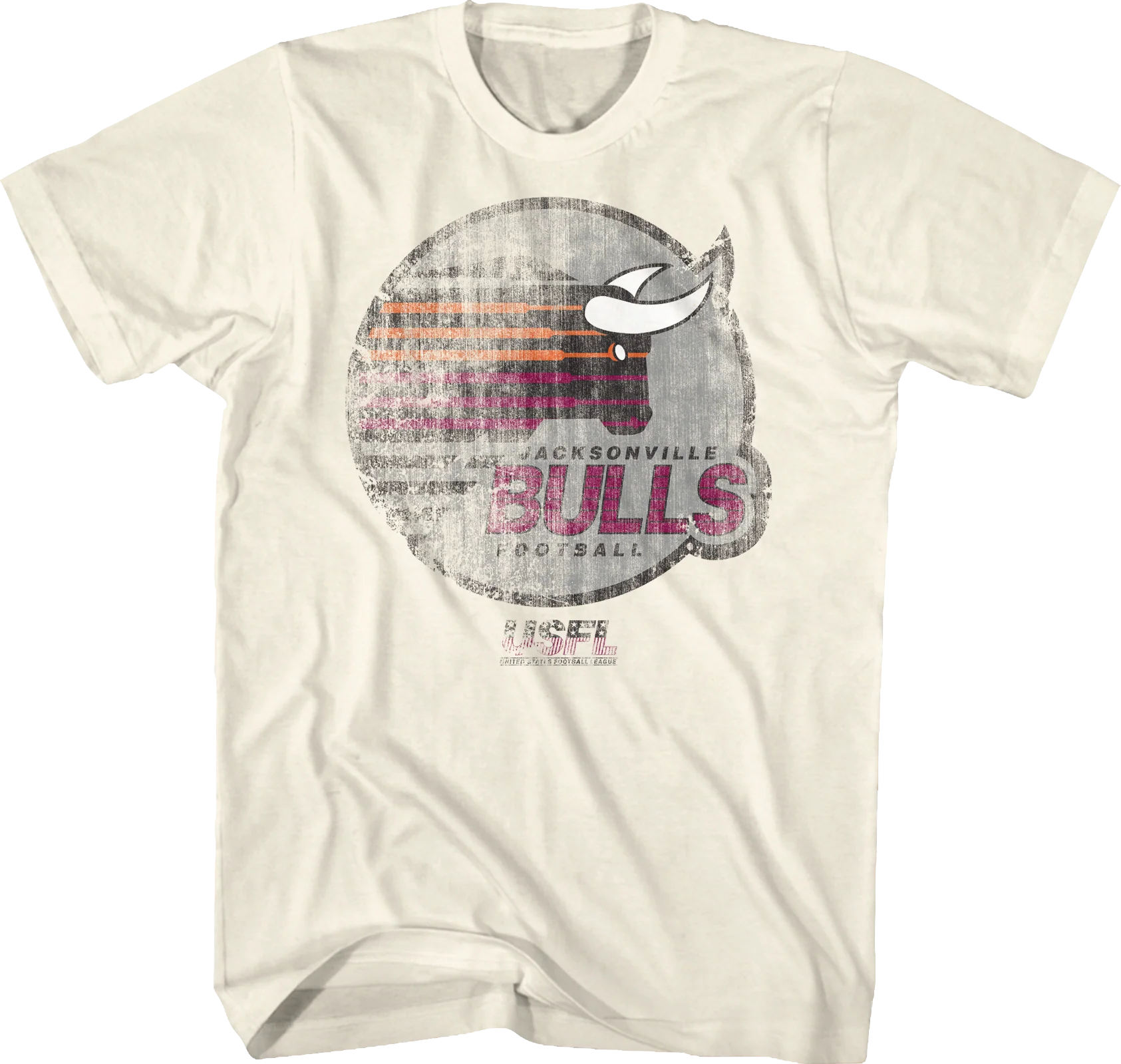Natural Jacksonville Bulls USFL T-Shirt