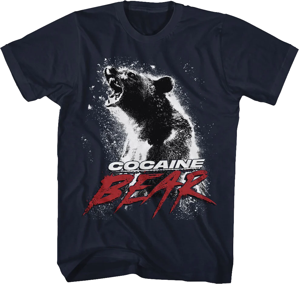 Navy Blue Movie Poster Cocaine Bear T-Shirt