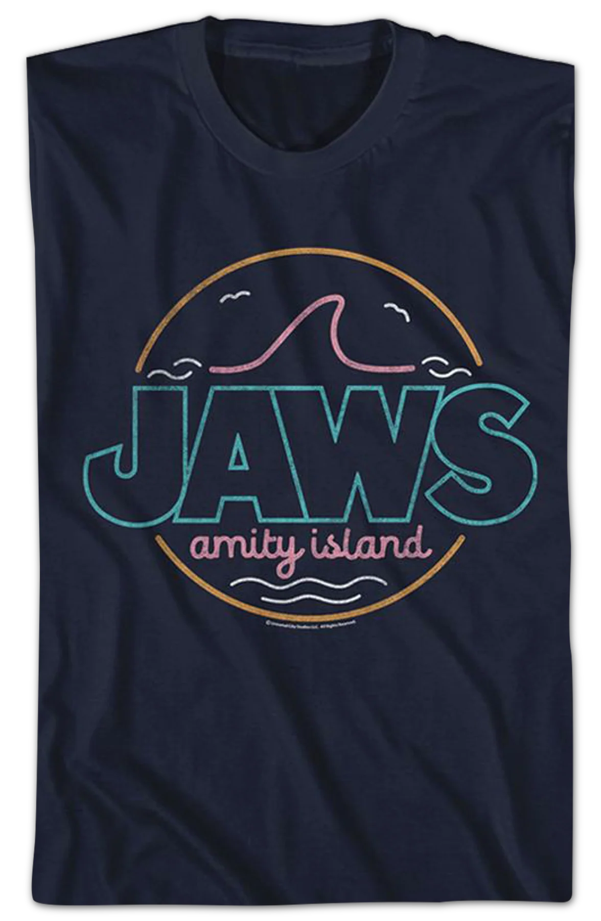 Neon Amity Island Sign Jaws T-Shirt - Image 2