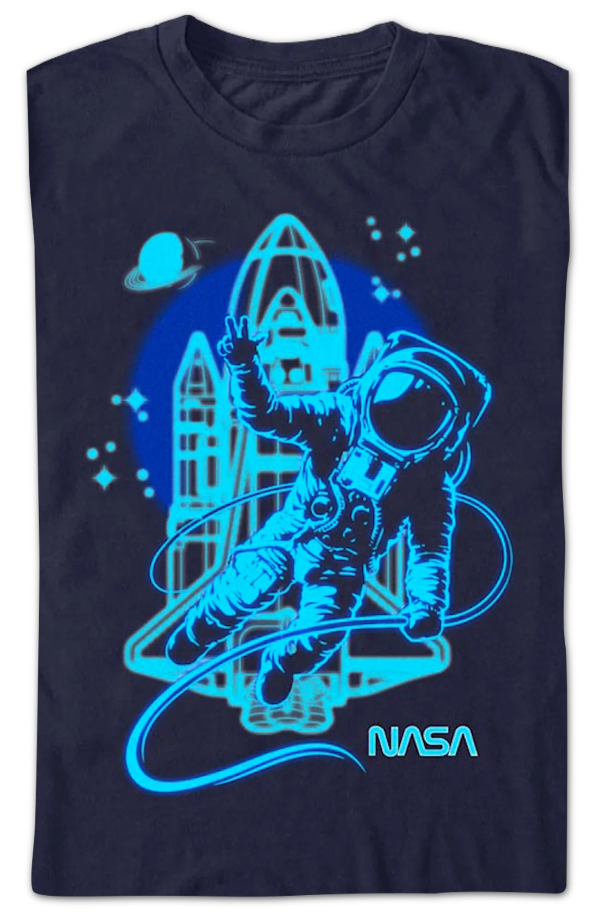 Neon Astronaut NASA T-Shirt - Image 2