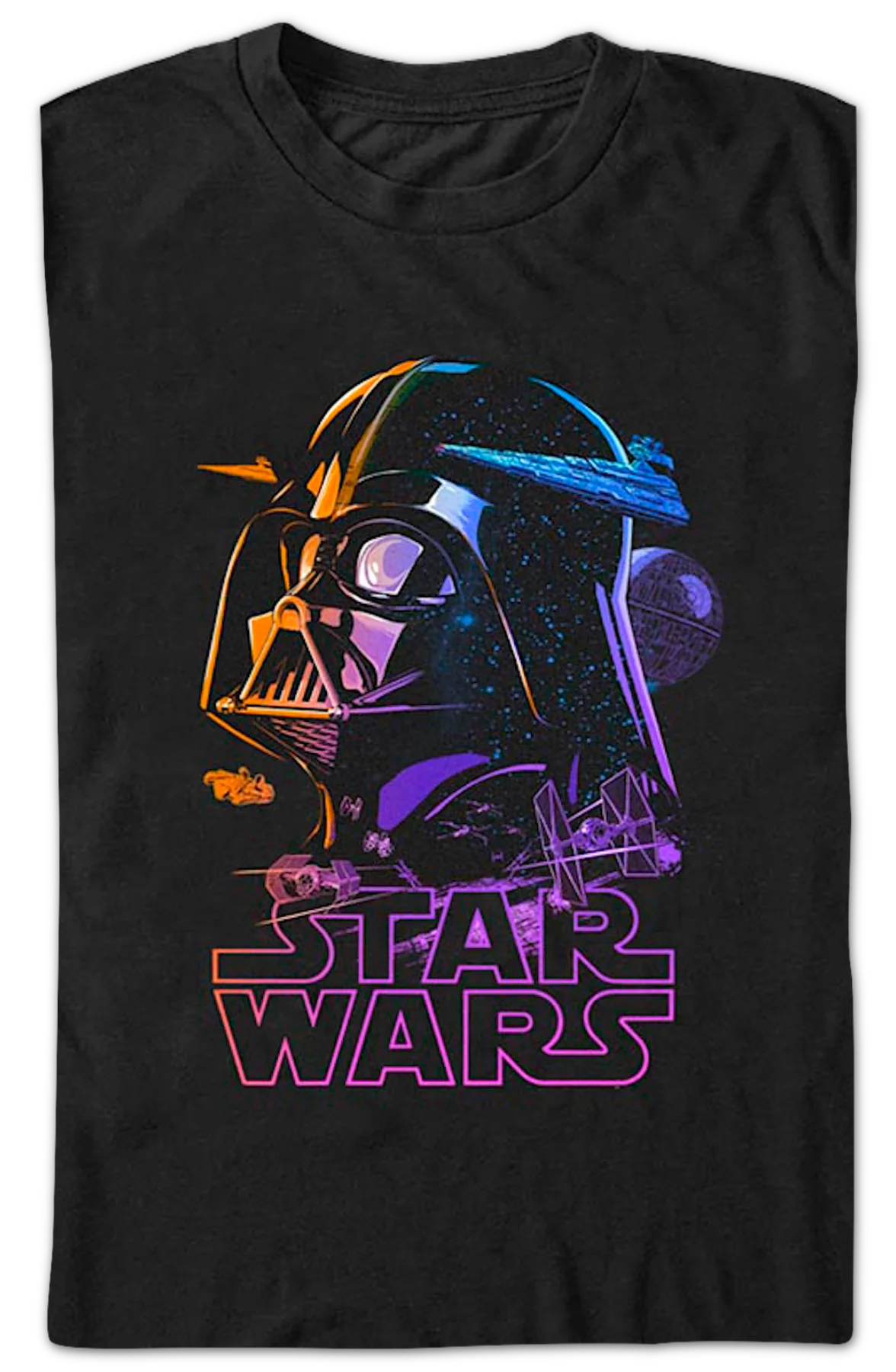 Neon Galactic Empire Darth Vader Star Wars T-Shirt - Image 2