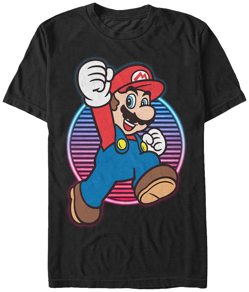 Neon Jump Super Mario T-Shirt