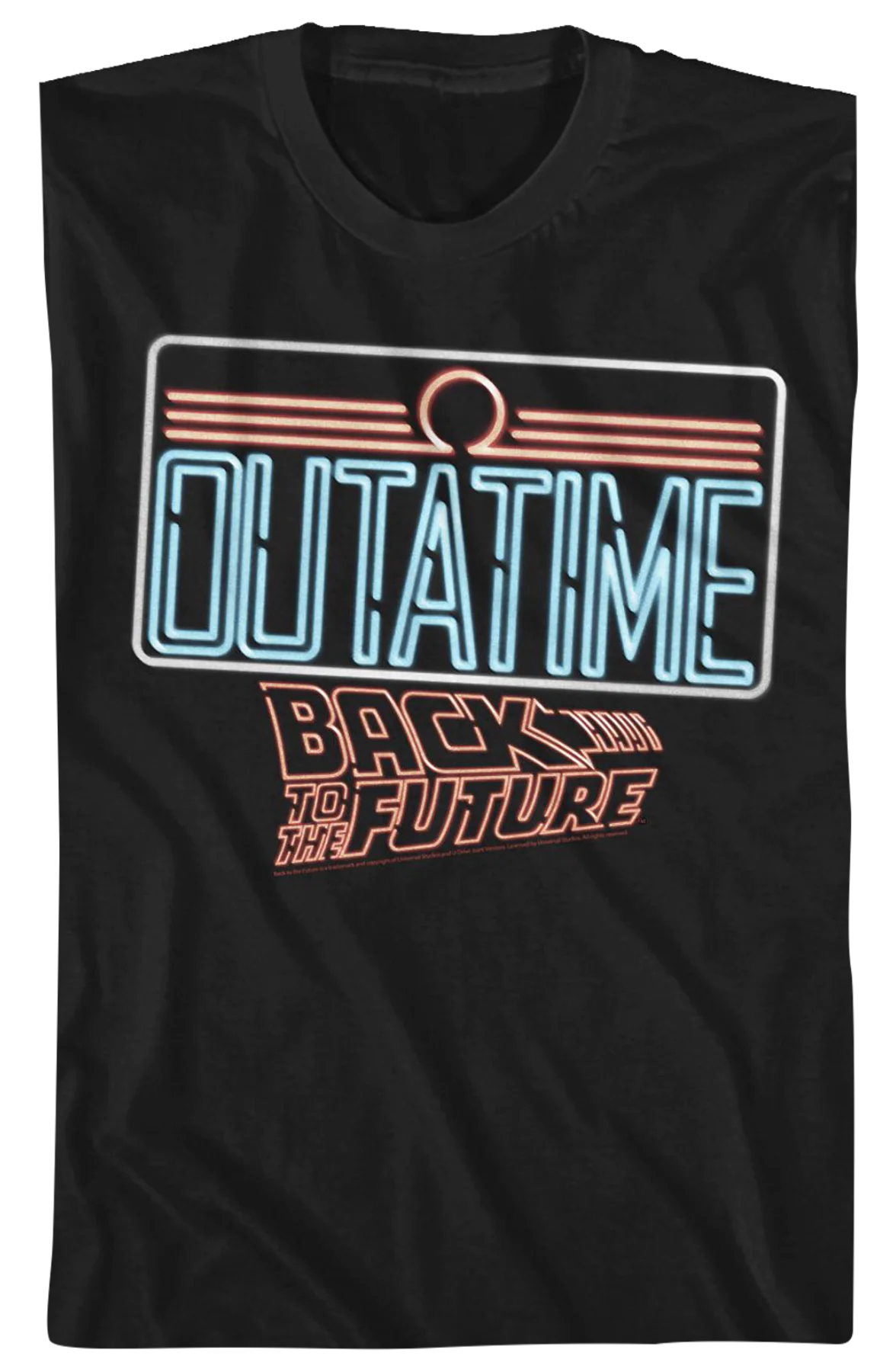 Neon License Plate Back To The Future T-Shirt - Image 2