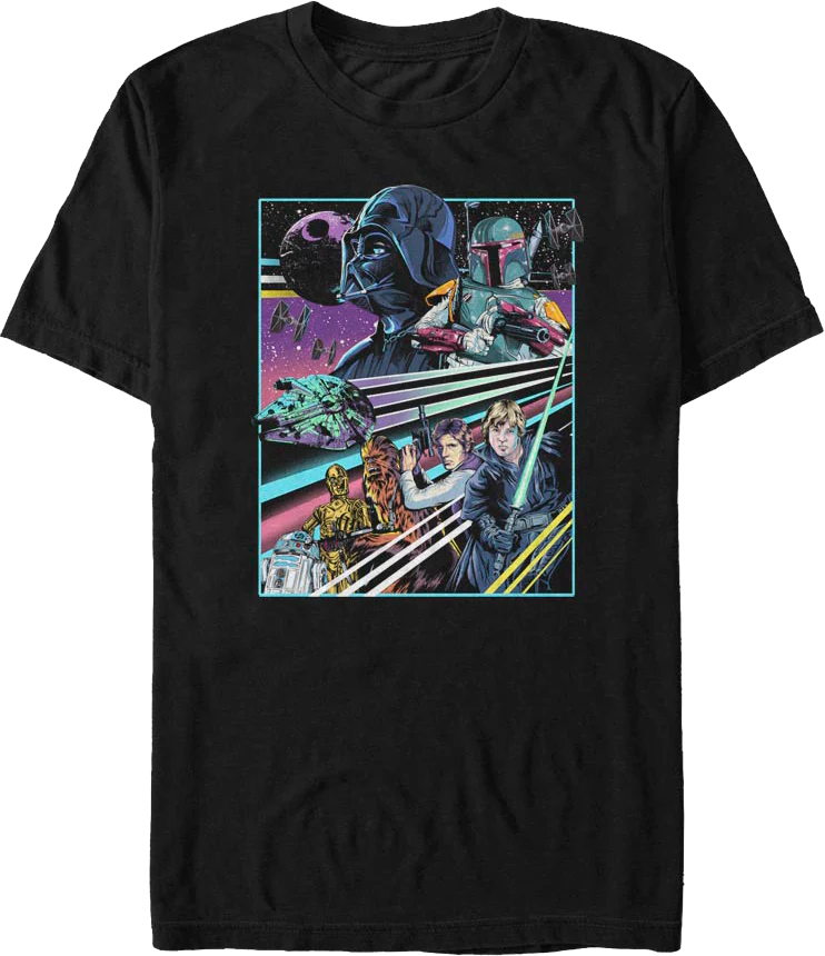 Neon Poster Good vs Evil Star Wars T-Shirt