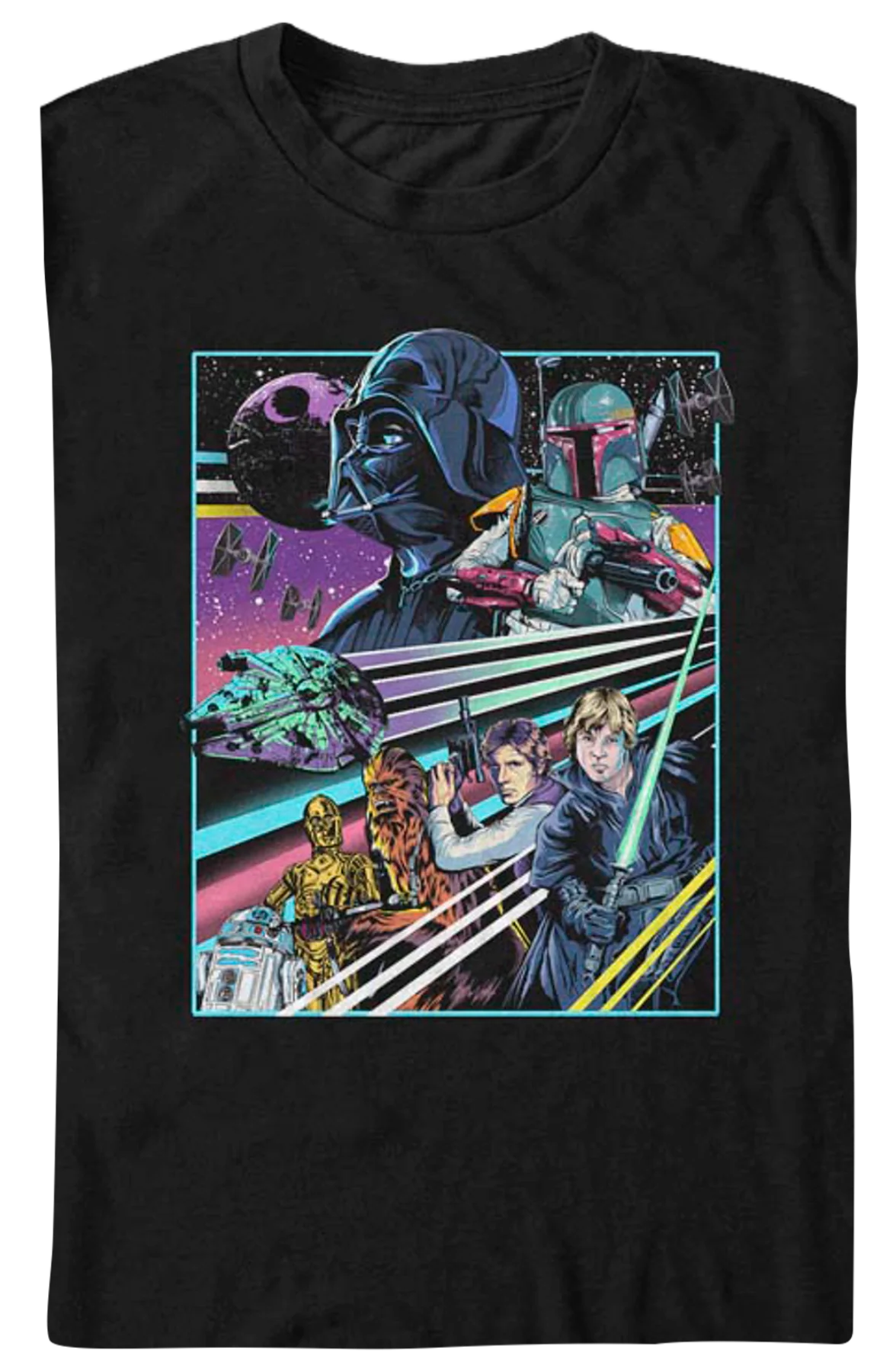 Neon Poster Good vs Evil Star Wars T-Shirt - Image 2
